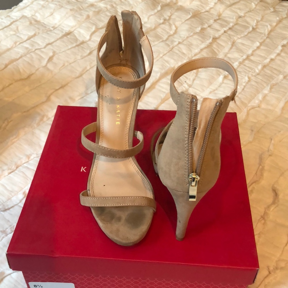 Nude suede sandals